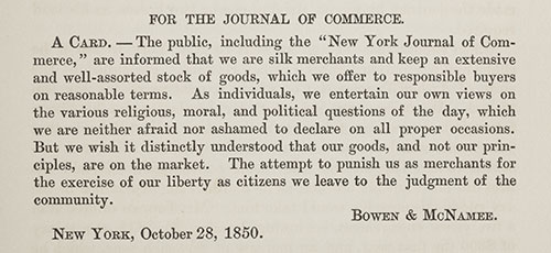 Advertisement from The New York Journal of Commerce