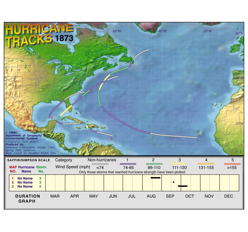 1873 Hurricane Tracks