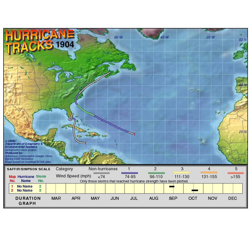 1904 Hurricane Tracks