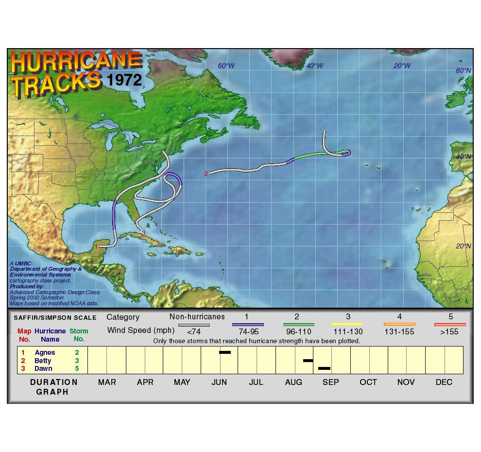 1972 Hurricane Tracks