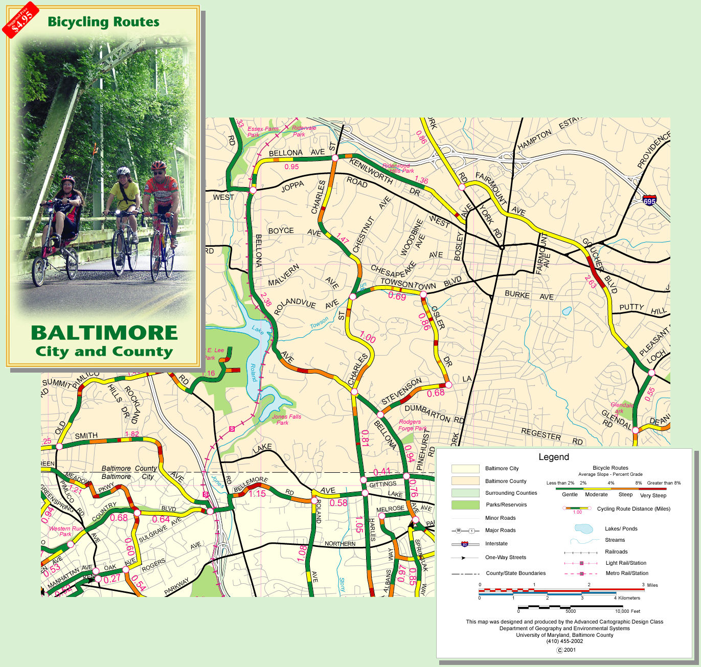 Baltimore County & City Bike Map Sample 1